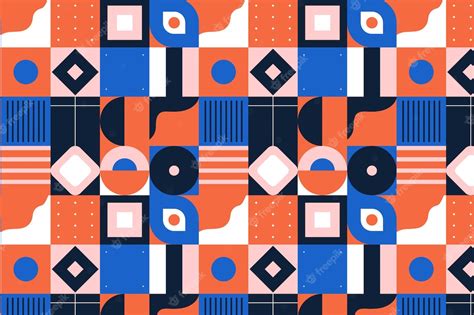 Premium Vector Flat Geometric Mosaic Pattern Design