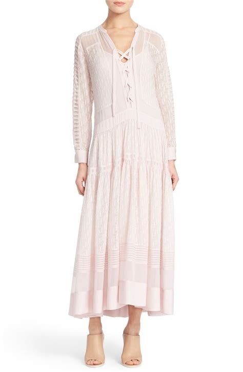 Rebecca Taylor Lace Front Silk Maxi Dress Nordstrom