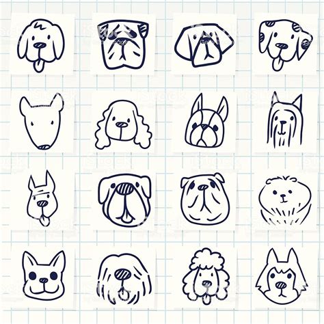 Vector File Of Doodle Dog Breed Icon Set Animal Doodles Dog Icon
