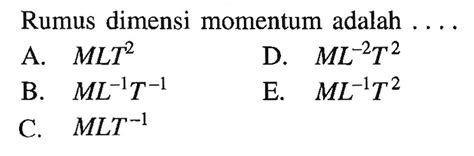 Rumus Dimensi Momentum Adalah