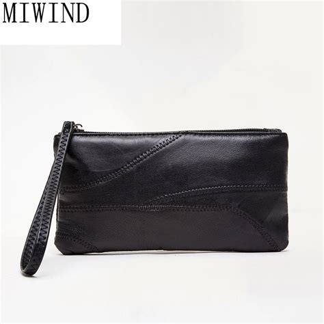 Genuine Leather Women Day Clutch Bags Casual Female Clutch Bags Real
