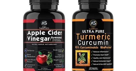 Angry Supplements Apple Cider Vinegar Andturmeric Supplements 120 Ct Turmeric Supplement
