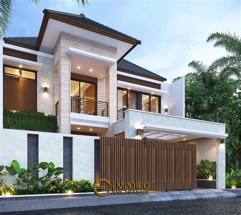 Desain Tampak Depan Dengan Pagar Rumah Modern 3 Lantai Bapak Mathius Di Makassar Sulawesi