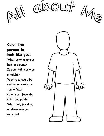 Celebrate the colors of nature by coloring animals like rabbits, chameleons or sharks! All About Me Coloring Page | crayola.com