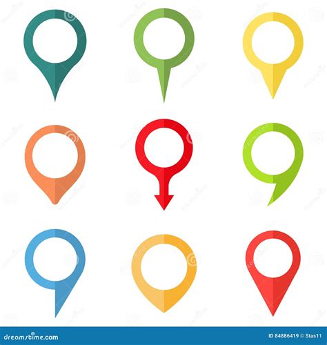 Set Of Multicolor Map Pointers Vector Illustration Stock Illustration