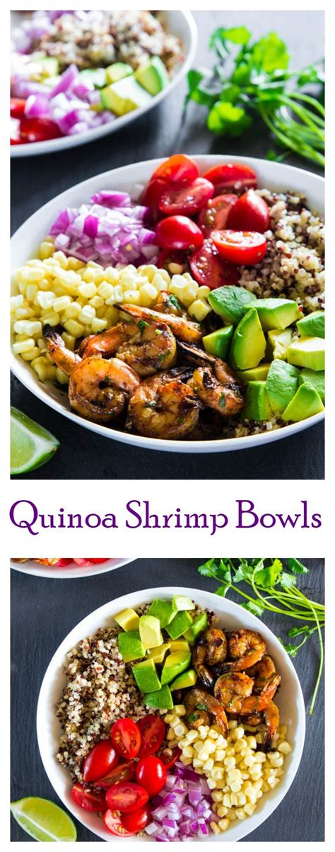 Grilled Cilantro Lime Shrimp With Tricolor Quinoa And Freshly Chopped Vegetables A Simply Yet