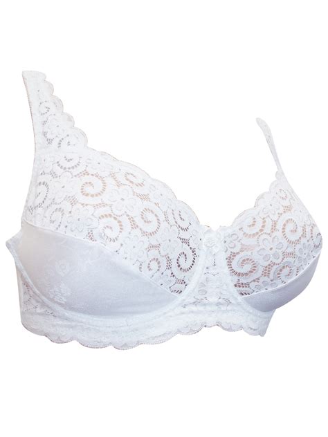 Naturana Naturana White Floral Lace Soft Cup Underwired Full Cup