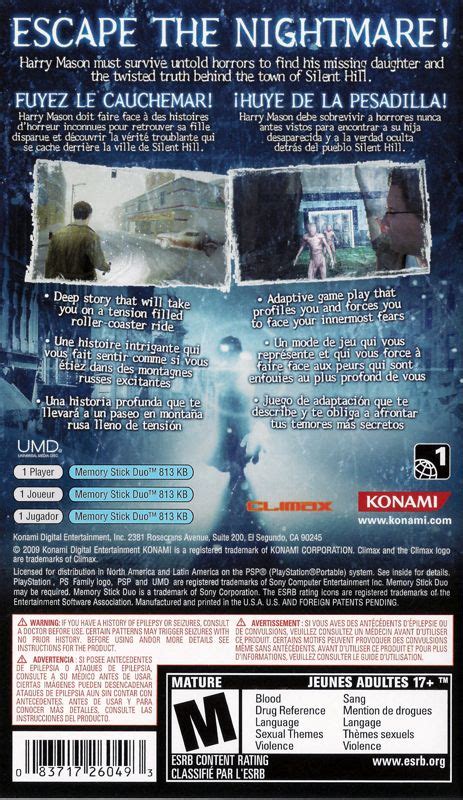 Silent Hill Shattered Memories Cover Or Packaging Material Mobygames