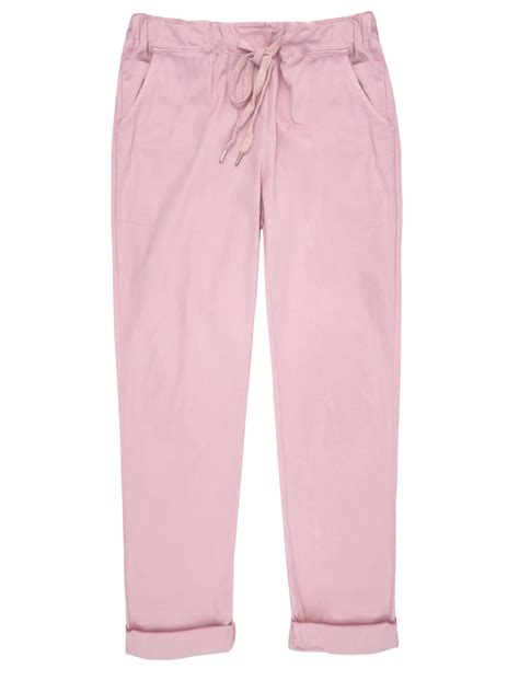 Nougat Nougat Made In Italy Pink Cotton Rich Cropped Chino Trousers