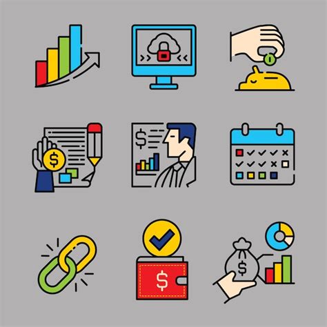 Premium Vector Free Vector Trading Banking Business Icons Set