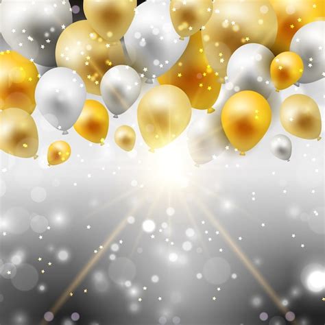 Free Vector Celebration Background With Gold And Silver Balloons