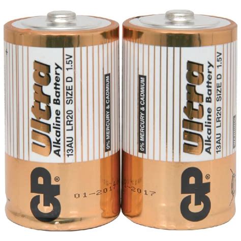 Gp Ultra Alkaline 15v D Lr20 Batteries 2 Pack 656017uk Quasar Uk