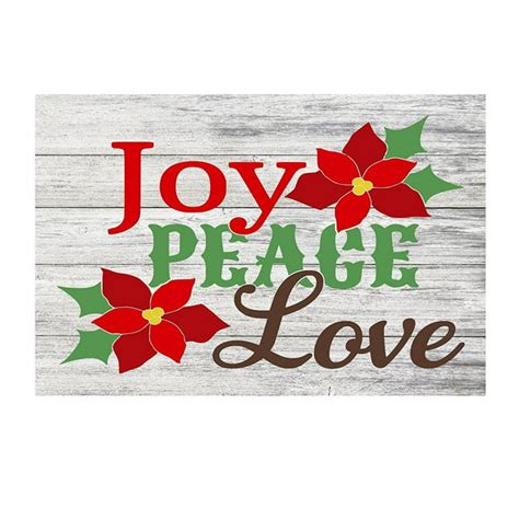 Joy Peace Love Merry Christmas Rustic Wood Home Decor Metal Sign
