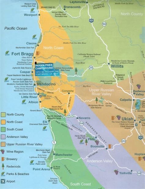 California Coast Rv Camping Map Map Of Usa District California