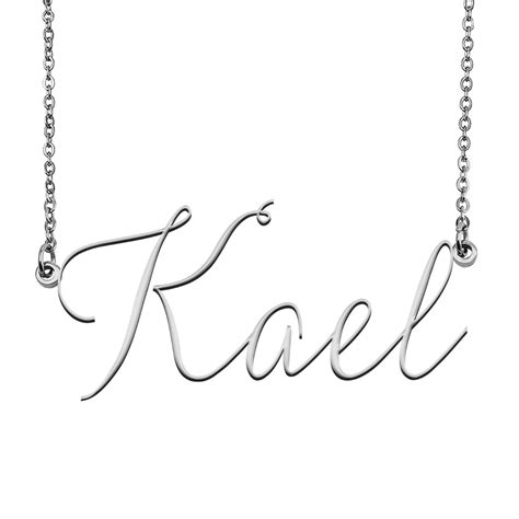 Kael Name Necklace Custom Personalized Name Plate Jewelry For Birthday