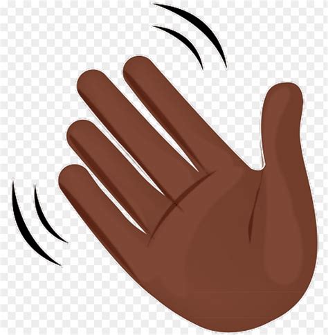 Black Hand Waving Emoji Png Image With Transparent Background Toppng