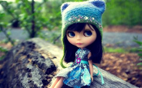 Wallpaper Dress Green Blue Toy Skin Doll Blythe Flower Girl