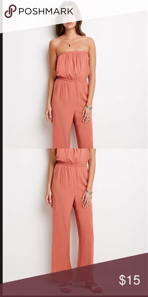 Coral Strapless Jumpsuit Strapless Jumpsuit Clothes Design Jumpsuit