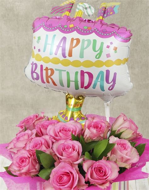 Better to prepare for all eventualities and leave nothing to chance, at the risk of ending up empty handed, on the day. Happy Birthday Pink Rose and Cake Balloon Box - The Cape ...