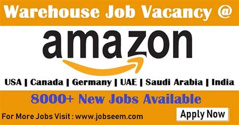 Amazon employs nearly 92,000 employees around the world. Amazon Careers | Vacancy Openings for Amazon Warehouse ...