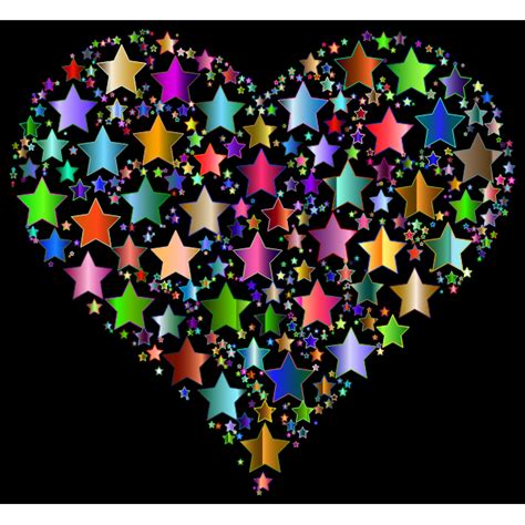 Colorful Heart Stars 9 Free Svg
