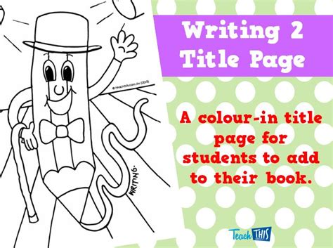 Writing 2 Title Page Printable Title Pages For Primary School