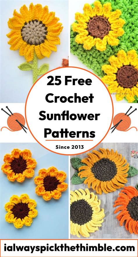 25 Free Crochet Sunflower Patterns Step By Step Pattern