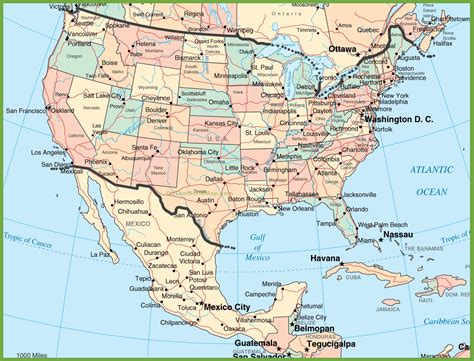 Map Of Us And Mexico Blank Map