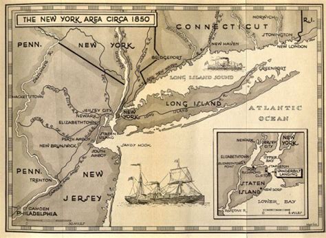 Map Of The New York Area Circa 1850 Ap Us History Pinterest