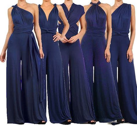 infinity convertible jumpsuit navy multiway by passionfruitapparel bridesmaids jumpsuits