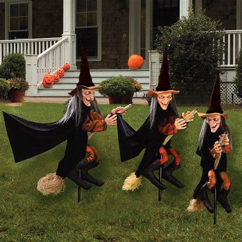 Halloween Decorative Witches Set Of 3 Halloween Outdoor Decorations