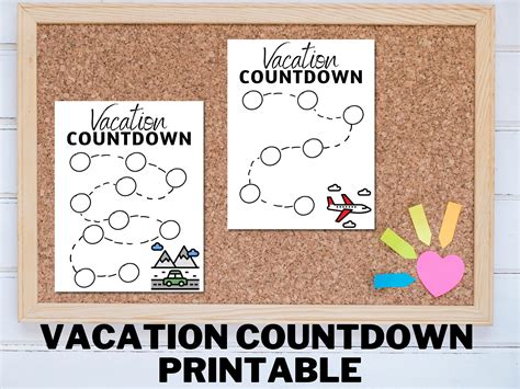 Vacation Countdown For Kids Printable Calendar Countdown To Vacation Etsy