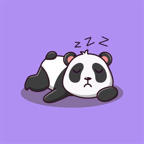 Cute Sleeping Panda Cartoon Vector Cartoon Illustration Cartoon