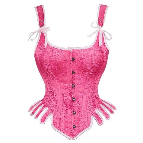 corset women s corsets halloween prom party and evening club pink sexy overbust corset buckle lace