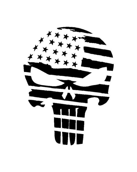 The Punisher Skull Distressed American Flag Vinyl Decal Sticker Kandy