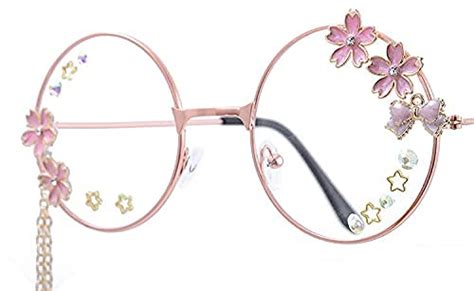 Mbvbn Kawaii Glasses With Chain Kawaii Accessories Glass Case Included Cute Glasses Cosplay