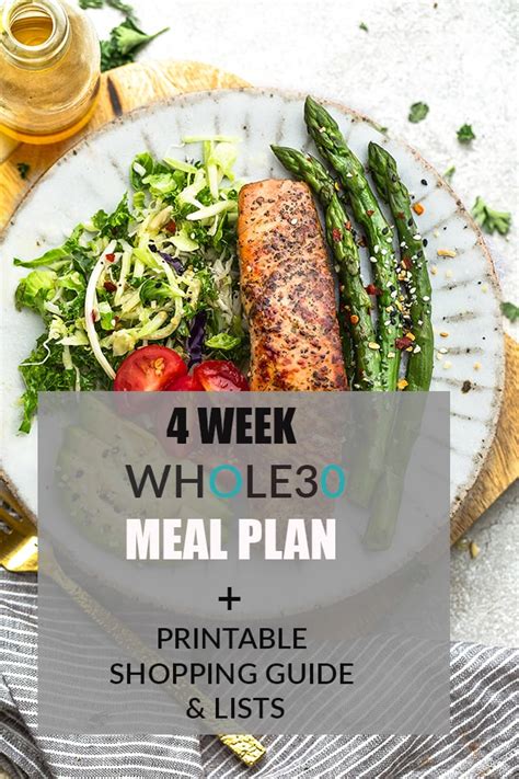 Whole30 Meal Plan Includes Printable Guide Shopping List