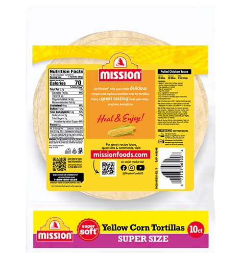super size yellow corn tortillas mission foods