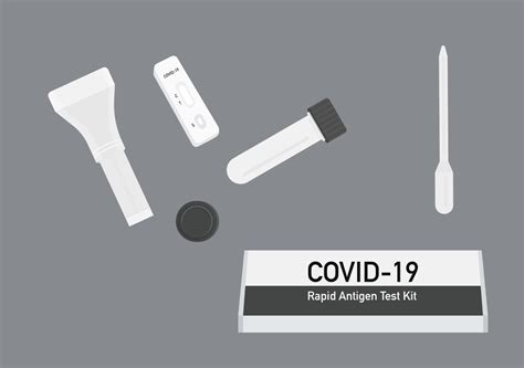 Covid 19 Rapid Antigen Test Kit Vector Set Isolated On Dark Background