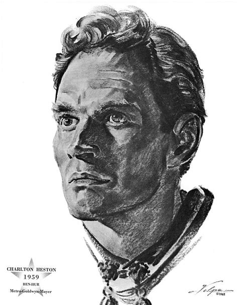 Charlton Heston By Volpe Drawing By Stars On Art Pixels