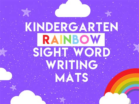 Rainbow Sight Word Writing Mats K Kindergarten Writing Resource