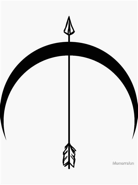 Artemis Inspired Moon Bow And Arrow Sticker By Mamarralun Artemis