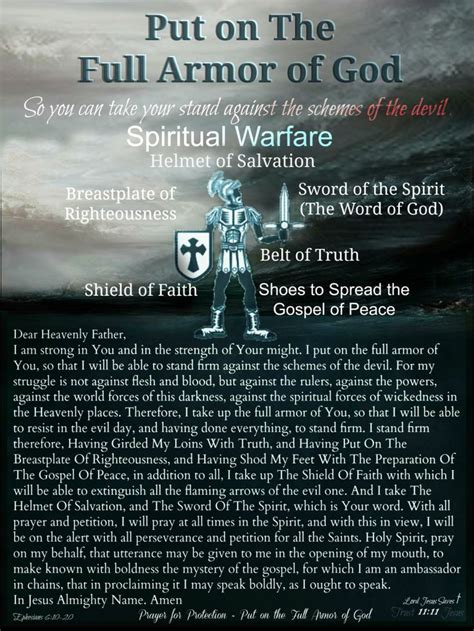 The Full Armor Of God Spiritual Warfare Prayers Prayer For