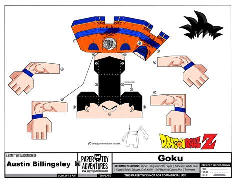 Goku Template Dragon Ball Z Paper Toys