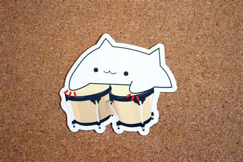 Bongo Cat Magnet Sticker Etsy