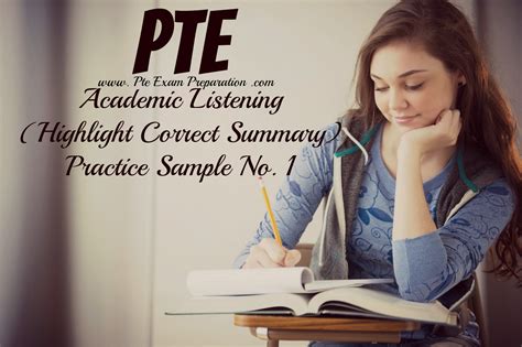 Pte Academic Listening Highlight Correct Summary Practice Sample