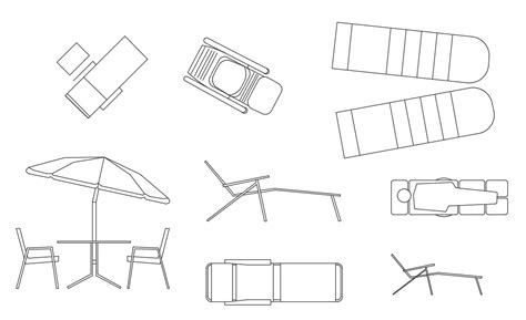 The Various Types Of Swimming Pool Lounge Chairs Design Autocad