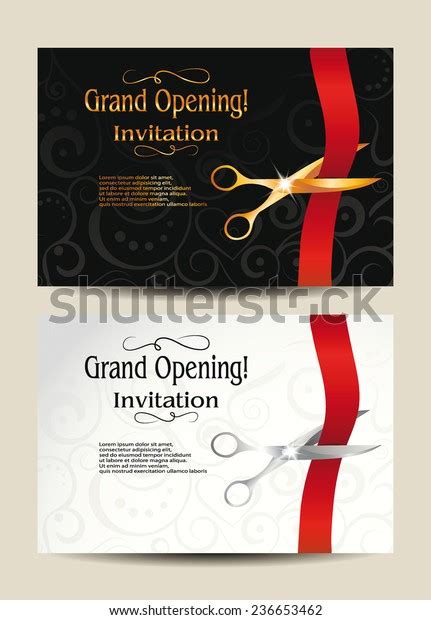 grand opening invitation cards stock vector royalty