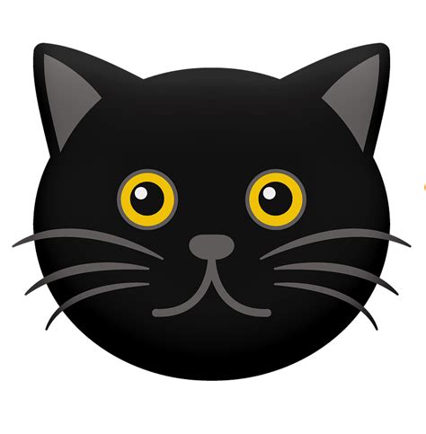 Cartoon black cat face clipart. Free download transparent .PNG | Creazilla