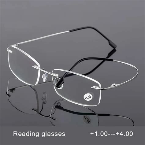 Folding Rimless Reading Glasses Man Woman Memory Titanium Presbyopic Eyeglasses 1 0 1 5 2 0